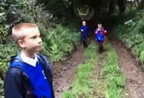 The video shows how the children cross the A30 by bridge and then walk along Grist Lane to the village of Angarrack before crossing over fields to Gwinear Lane